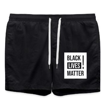 Protest Black Lives Matter - Badeshorts - Schwarz - Vorne - AI Model Male 185 light (185cm)