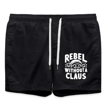 Rebell ohne Claus - Badeshorts - Schwarz - Vorne - AI Model Male 185 light (185cm)