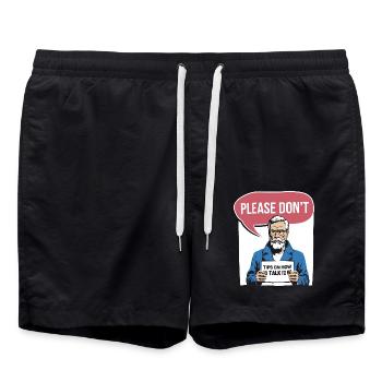 Silent and introverted - Swim Trunks - black - Front - AI Model Male 185 light (185cm)