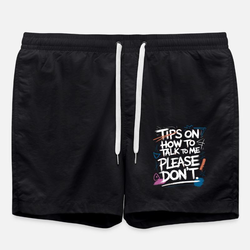 Introvertiert und Gesprächsfrei - Badeshorts - Schwarz