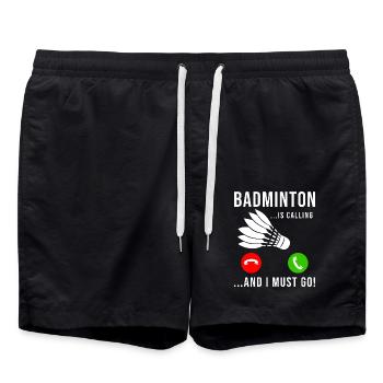 Le badminton appelle le volant - Short de bain - noir - Devant - AI Model Male 185 light (185cm)