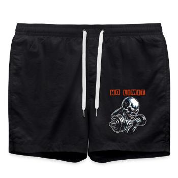 Crâne de musculation No Limit Workout avec haltère - Short de bain - noir - Devant - AI Model Male 185 light (185cm)