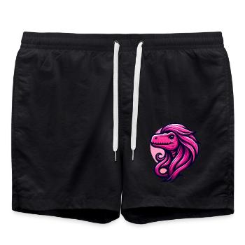 Dino Diva aux cheveux glamour roses - Short de bain - noir - Devant - AI Model Male 185 light (185cm)