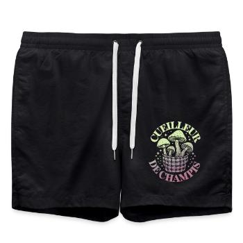 Cueilleur de Champis - Short de bain - noir - Devant - AI Model Male 185 light (185cm)