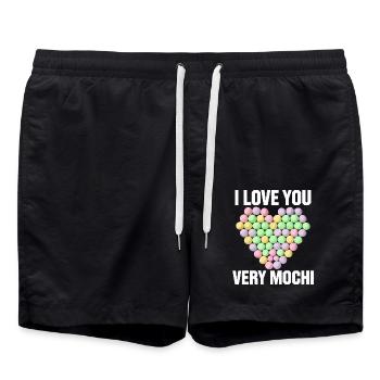 Mochi: Love for dessert - Swim Trunks - black - Front - AI Model Male 185 light (185cm)