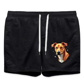 Geometric Dog - Artwork - Swim Trunks - black - Front - AI Model Male 185 light (185cm)