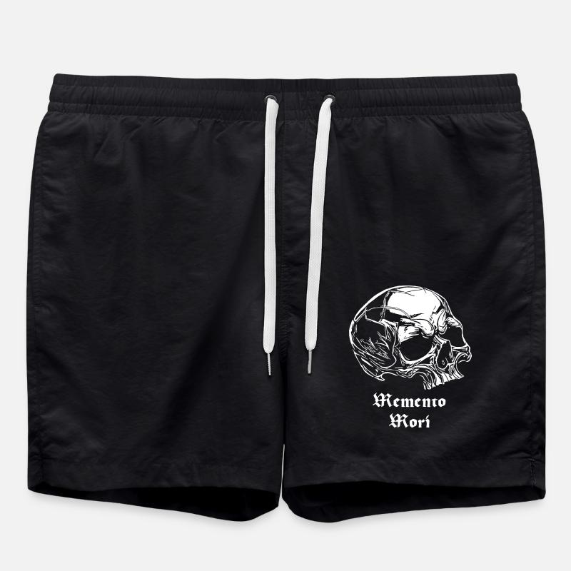 Memento Mori skull - Swim Trunks - black