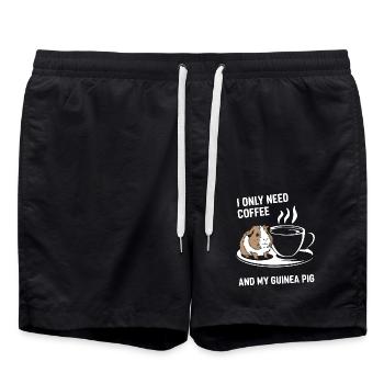 Besoin de café et de mon cochon d’Inde - Short de bain - noir - Devant - AI Model Male 185 light (185cm)