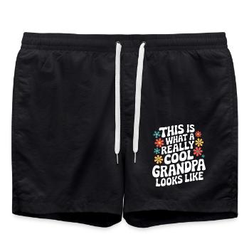 Papy Grand-père Famille Fête des pères - Short de bain - noir - Devant - AI Model Male 185 light (185cm)