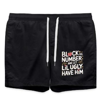 Block His Number And Let Lil Ugly Have Him 8 - Badeshorts - Schwarz - Vorne - AI Model Male 185 light (185cm)