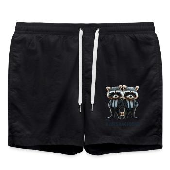 Les ratons laveurs bleus - Short de bain - noir - Devant - AI Model Male 185 light (185cm)