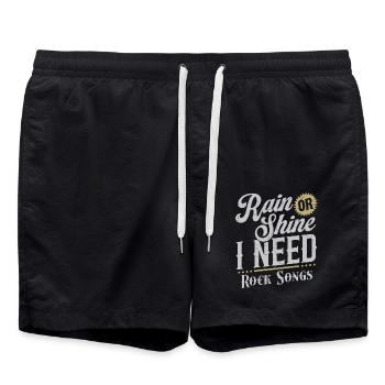 Qu’il pleuve ou qu’il vente, j’ai besoin de chansons rock - Short de bain - noir - Devant - AI Model Male 185 light (185cm)