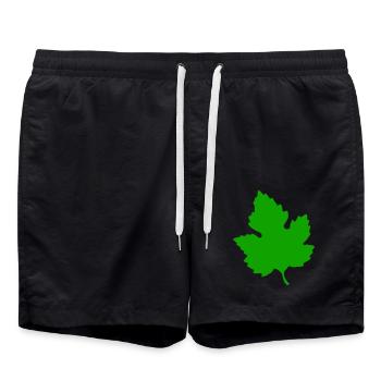 feuille - Short de bain - noir - Devant - AI Model Male 185 light (185cm)