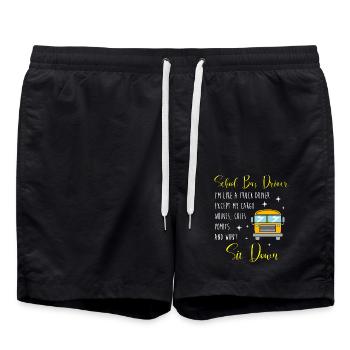 Chauffeur d’autobus scolaire Autobus scolaire - Short de bain - noir - Devant - AI Model Male 185 light (185cm)