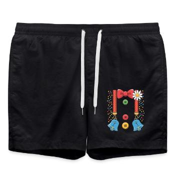Faschingskostüm Damen & Männer Clown Karneval - Badeshorts - Schwarz - Vorne - AI Model Male 185 light (185cm)