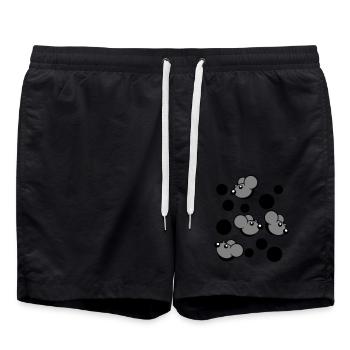 Viele Mäuse Gucken 4 Mauselöcher Wand Loch Muster - Badeshorts - Schwarz - Vorne - AI Model Male 185 light (185cm)