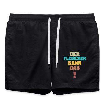 Geschenk für Fleischer - Badeshorts - Schwarz - Vorne - AI Model Male 185 light (185cm)