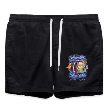 Poisson - Short de bain - noir - Devant - AI Model Male 185 light (185cm)