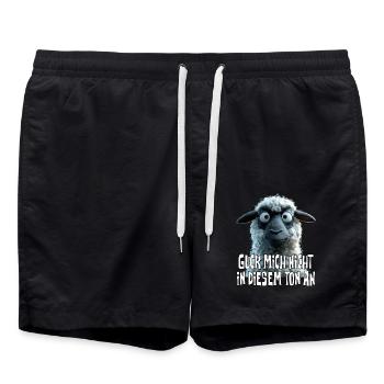 Ne me regarde pas sur ce ton, drôle de mouton - Short de bain - noir - Devant - AI Model Male 185 light (185cm)