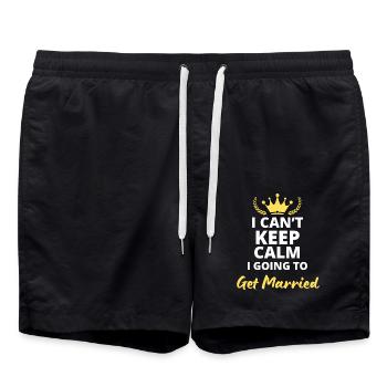 Ich kann nicht ruhig bleiben, ich heirate! - Badeshorts - Schwarz - Vorne - AI Model Male 185 light (185cm)