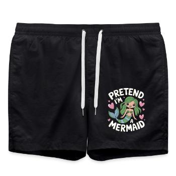 Mermaid Fable Mermaids Fairy Tale - Swim Trunks - black - Front - AI Model Male 185 light (185cm)