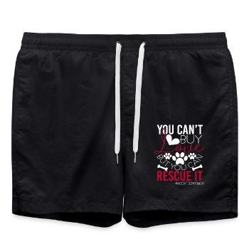 You Can't Buy Love But You Can Rescue It - Swim Trunks - black - Front - AI Model Male 185 light (185cm)