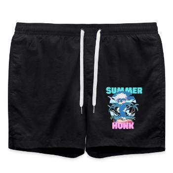 Sommer Vibes See Natur Flora Kunst Blumen Meer - Badeshorts - Schwarz - Vorne - AI Model Male 185 light (185cm)
