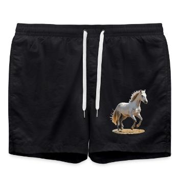 Cheval camarguais - Short de bain - noir - Devant - AI Model Male 185 light (185cm)