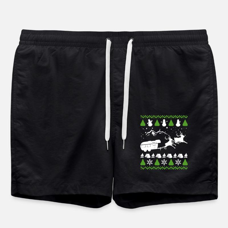 Camping Christmas - Swim Trunks - black