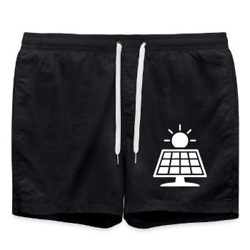 Solar Panele Photovoltaik Anlage - Badeshorts - Schwarz - Vorne - AI Model Male 185 light (185cm)