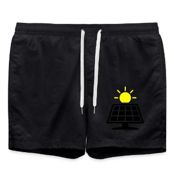 Photovoltaik Anlage Solar Panele - Badeshorts - Schwarz - Vorne - AI Model Male 185 light (185cm)