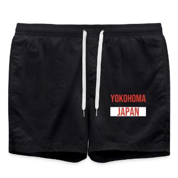 Yokohoma Japan - Swim Trunks - black - Front - AI Model Male 185 light (185cm)