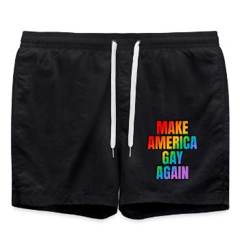Make America GAY Again - Swim Trunks - black - Front - AI Model Male 185 light (185cm)