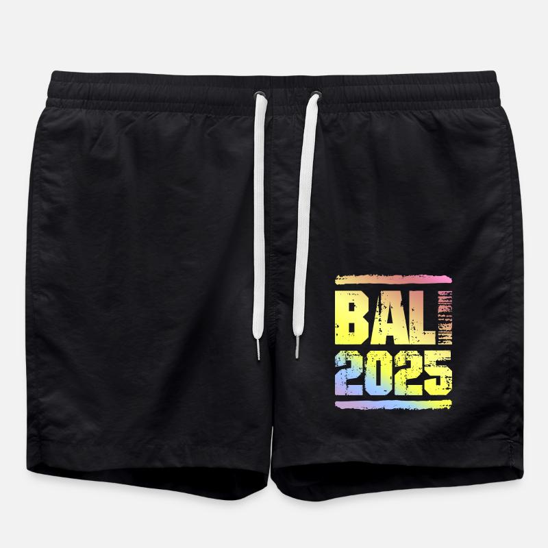 Bali 2025 Bunt - Badeshorts - Schwarz