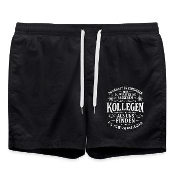 Cadeau d’adieu pour les collègues en changement d’emploi - Short de bain - noir - Devant - AI Model Male 185 light (185cm)