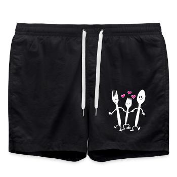 Spork Love Shirt Funny Family Reunion - Swim Trunks - black - Front - AI Model Male 185 light (185cm)