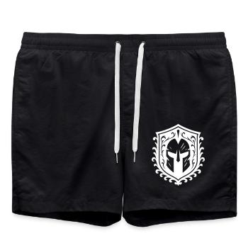 Écusson du casque Spartan - Short de bain - noir - Devant - AI Model Male 185 light (185cm)