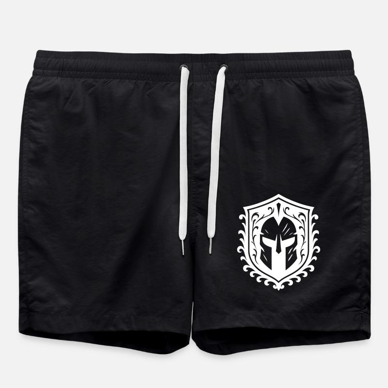 Écusson du casque Spartan - Short de bain - noir