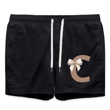 Buchstabe C Knoten - Badeshorts - Schwarz - Vorne - AI Model Male 185 light (185cm)