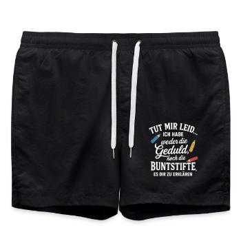 Tut Mir Leid lustige Sprüche - Badeshorts - Schwarz - Vorne - AI Model Male 185 light (185cm)