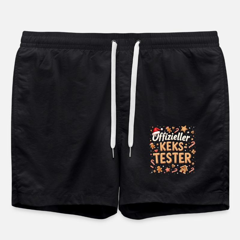 Offizieller Kekstester Weihnachten Lebkuchen - Badeshorts - Schwarz
