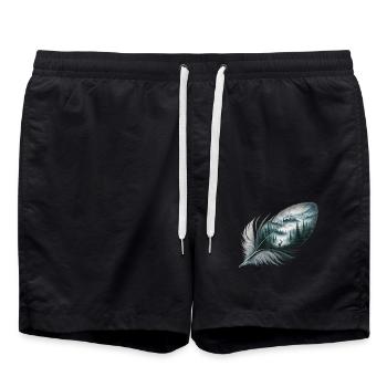 Plume de la faune - Short de bain - noir - Devant - AI Model Male 185 light (185cm)