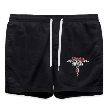 Nursing School Survivor - Swim Trunks - black - Front - AI Model Male 185 light (185cm)