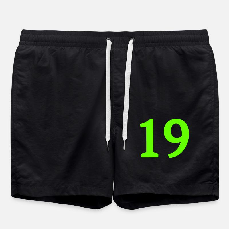 Anzahl 19 - Badeshorts - Schwarz