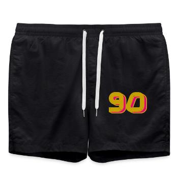 90. 90 ANS. 90e ANNIVERSAIRE. ANNIVERSAIRE 90 ANS. - Short de bain - noir - Devant - AI Model Male 185 light (185cm)
