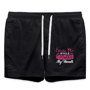 Rock Climbing Excuse Me While I Powder My Hands - Swim Trunks - black - Front - AI Model Male 185 light (185cm)