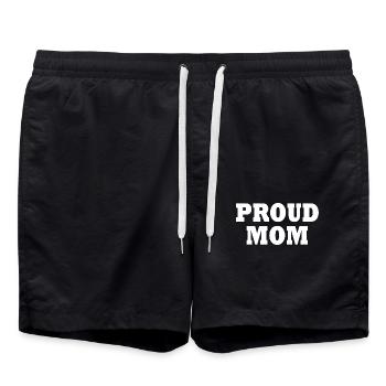 Proud mom - Badeshorts - Schwarz - Vorne - AI Model Male 185 light (185cm)