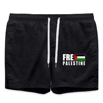 Free palestine - Badeshorts - Schwarz - Vorne - AI Model Male 185 light (185cm)