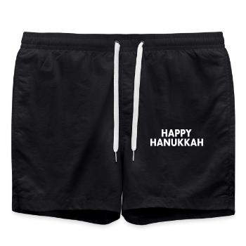 HAPPY HANUKKAH - Short de bain - noir - Devant - AI Model Male 185 light (185cm)