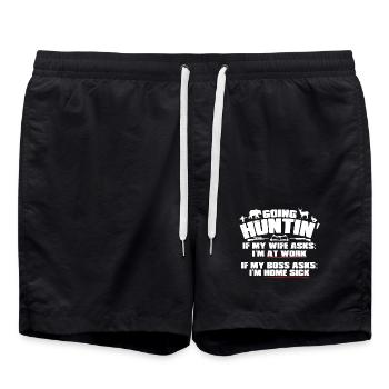 Going Hunting - Swim Trunks - black - Front - AI Model Male 185 light (185cm)